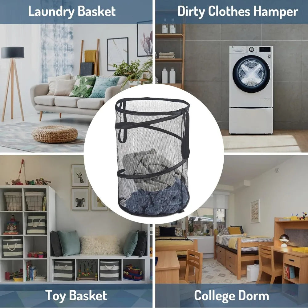 panier pliable pour le tri du linge sale et rangement - vue 9 sur 9