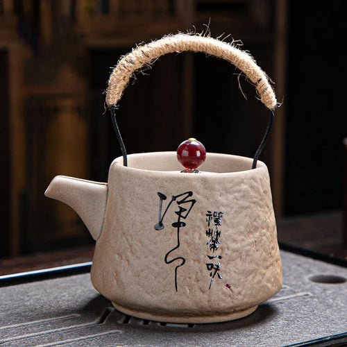 Service à thé japonais rétro céramique grain brut