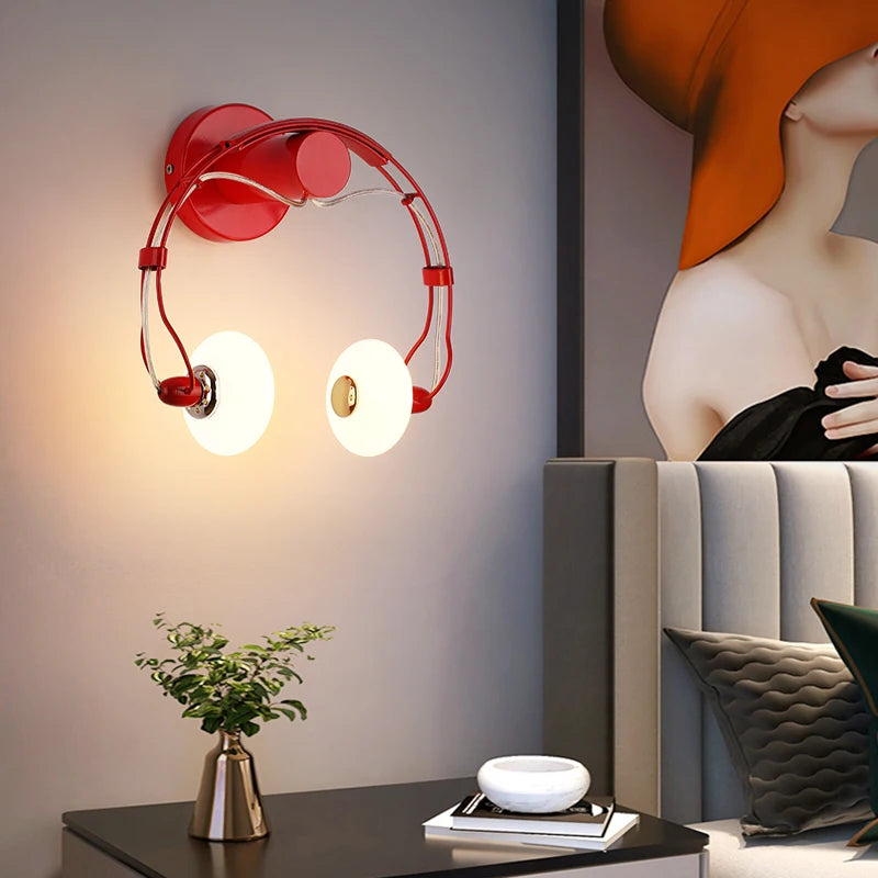 Applique murale LED créative en forme de casque audio - vue 3 sur 9
