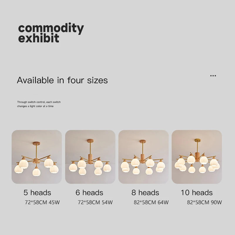 lustre en bois crème pour décoration moderne et style contemporain - vue 6 sur 10