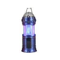 Solar Powered 4-in-1 Flame Waterproof Led Camping Lantern Light& Magic Ball Disco Lamp Flashlight for Tent,Party
