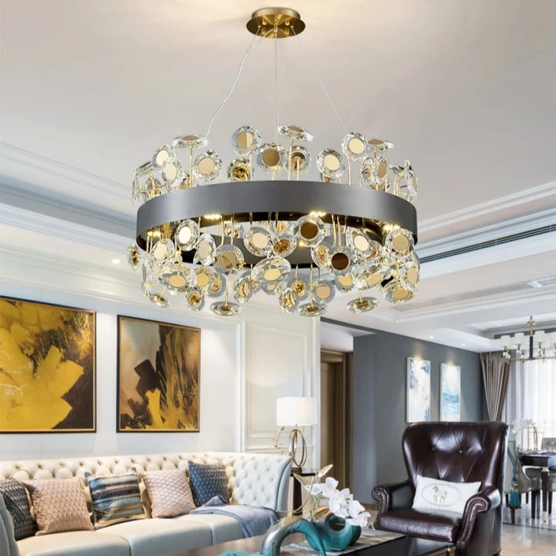 lustre en cristal design italien pour décoration intérieure élégante - vue 5 sur 8
