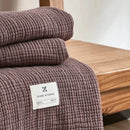 plaid mousseline coton 4 plis pompons decoratif salon