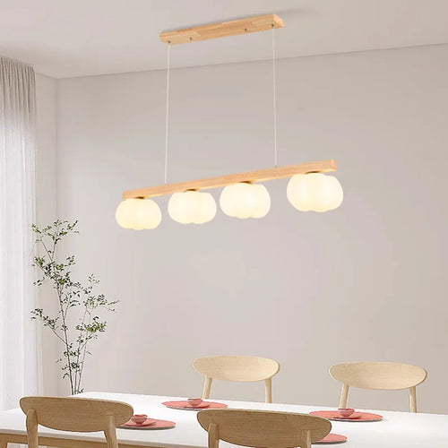 Lustre en bois naturel avec forme coton