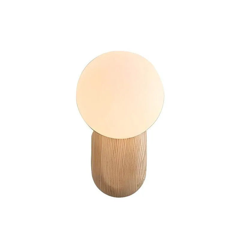 Spherical Glass Walnut Wood, Modern Wabi-Sabi Minimalist Style, Wall Sconce Light for Living Room, Dining Room, Bedroom, Study - vue 6 sur 6
