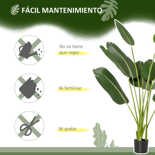 Artificial banana tree with pot and realistic leaves for indoor decoration - vue 6 sur 7
