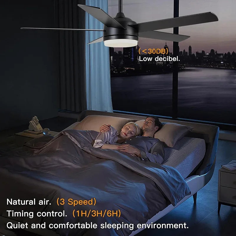 plafonnier silencieux avec télécommande trois pales pour ventilation optimale - vue 5 sur 6