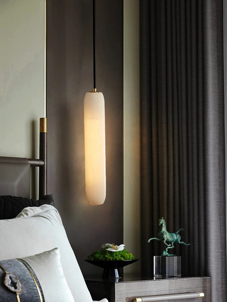 lustre moderne en marbre naturel et cuivre minimaliste pour décoration