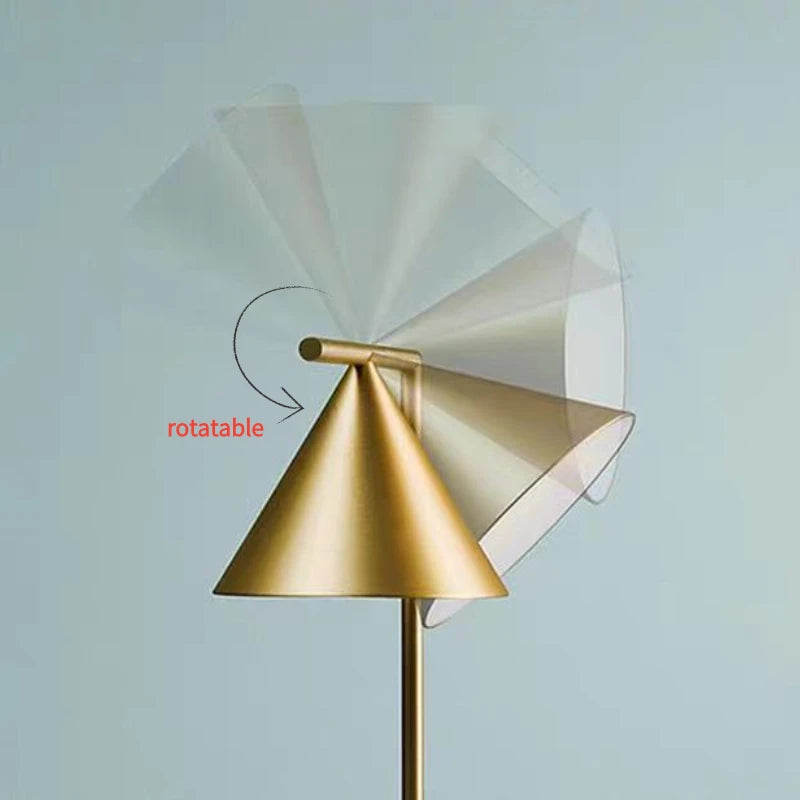 lampadaire nordique doré avec abat-jour rotatif pour lecture - vue 9 sur 8