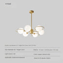 Modern copper chandelier with minimalist glass decor