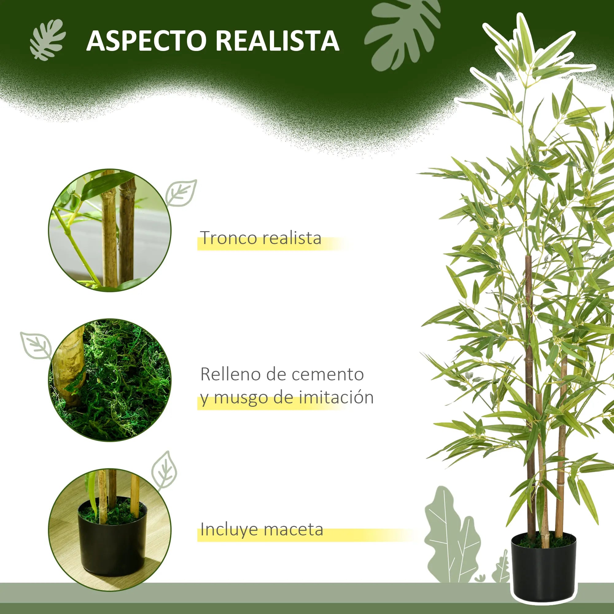 lot de 2 plantes artificielles avec pot et 498 feuilles - vue 7 sur 7