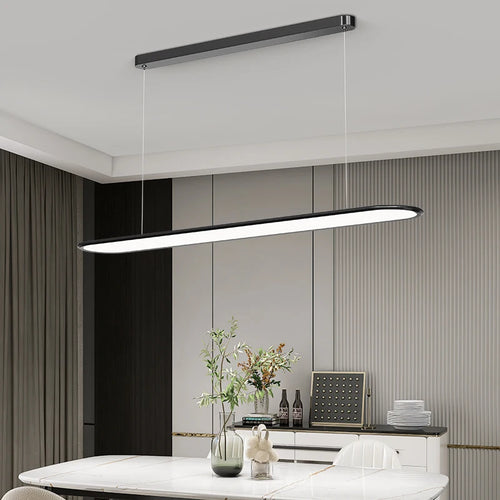 Modern minimalist decorative LED rounded rectangular chandelier