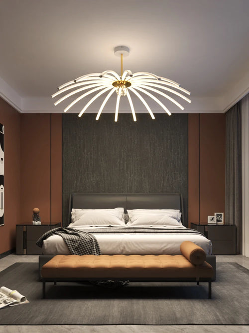lustre moderne simple luxueux avec lampes led suspendues