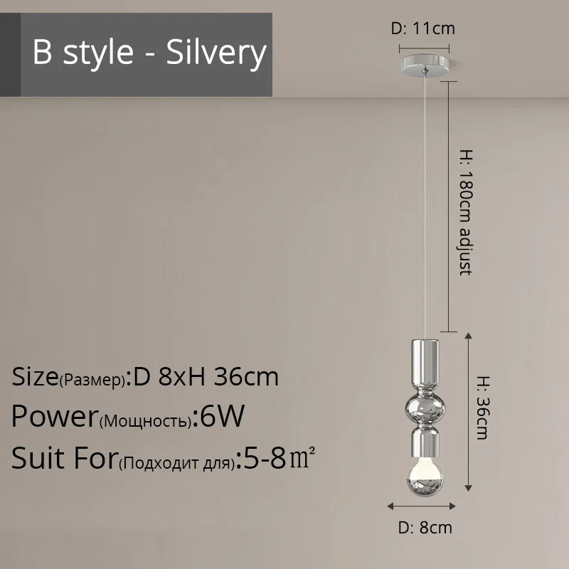 lustre nordique simple led pour bar et salon - vue 12 sur 12