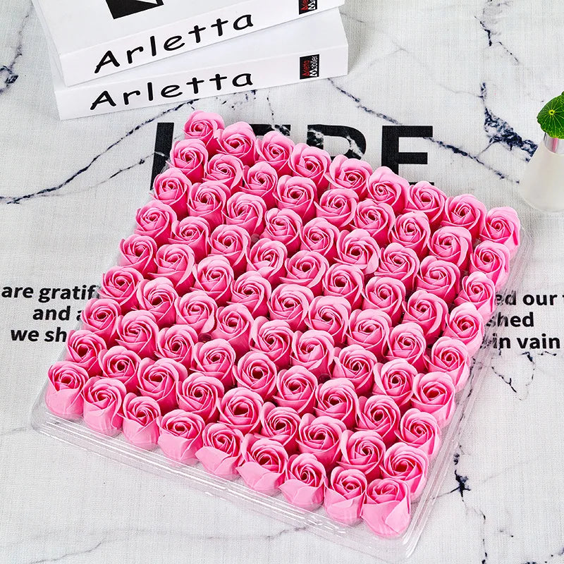 lot de 81 roses artificielles en savon pour décorations et cadeaux - vue 14 sur 18