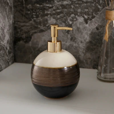 bouteille en céramique pour lotion et savon décoratif - vue 3 sur 8