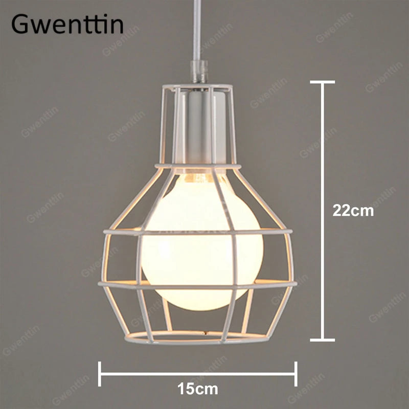 suspension en fer style cage pour décoration intérieure rétro moderne - vue 5 sur 11