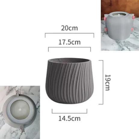 moule en silicone pour pot de fleurs en béton
