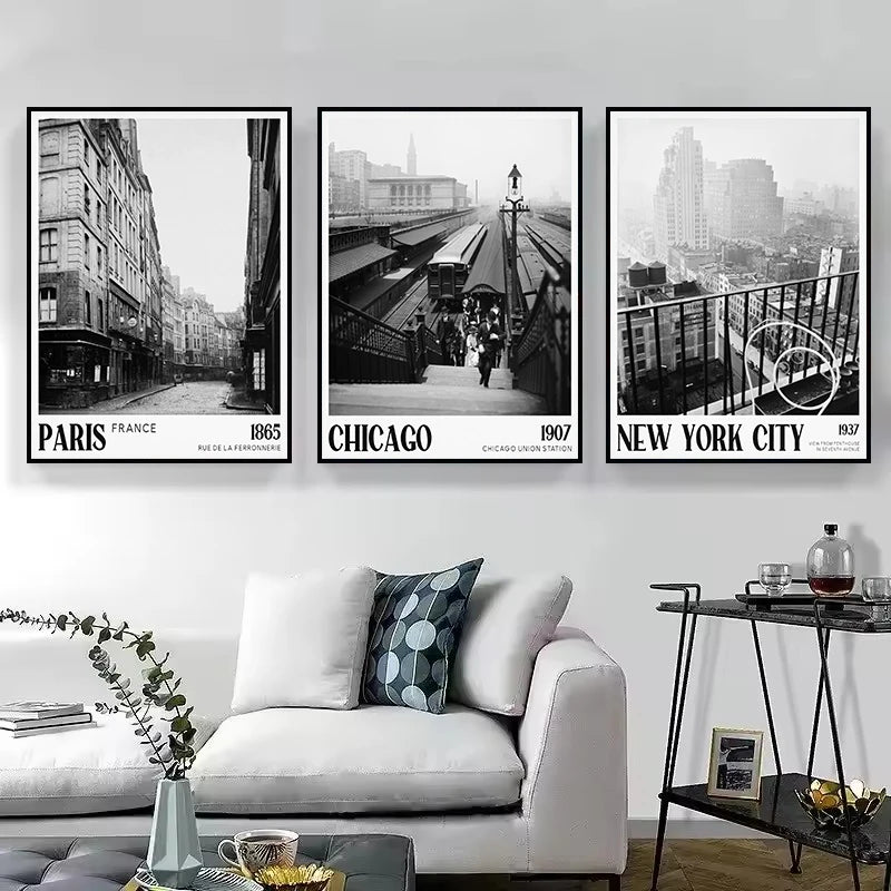 photographie vintage noir et blanc architecture urbaine new york paris