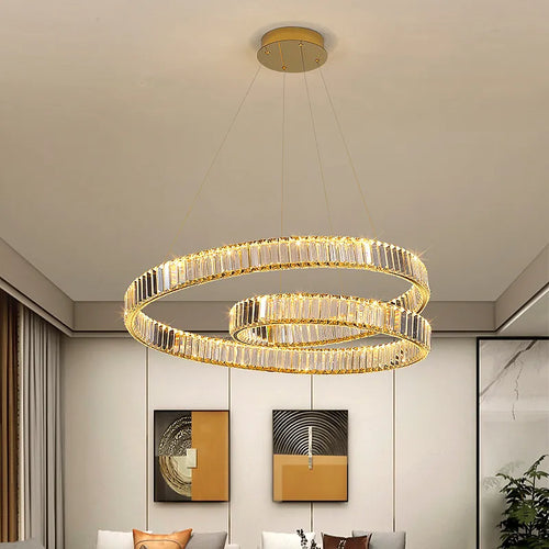 lustre cristal led luxe deco suspension