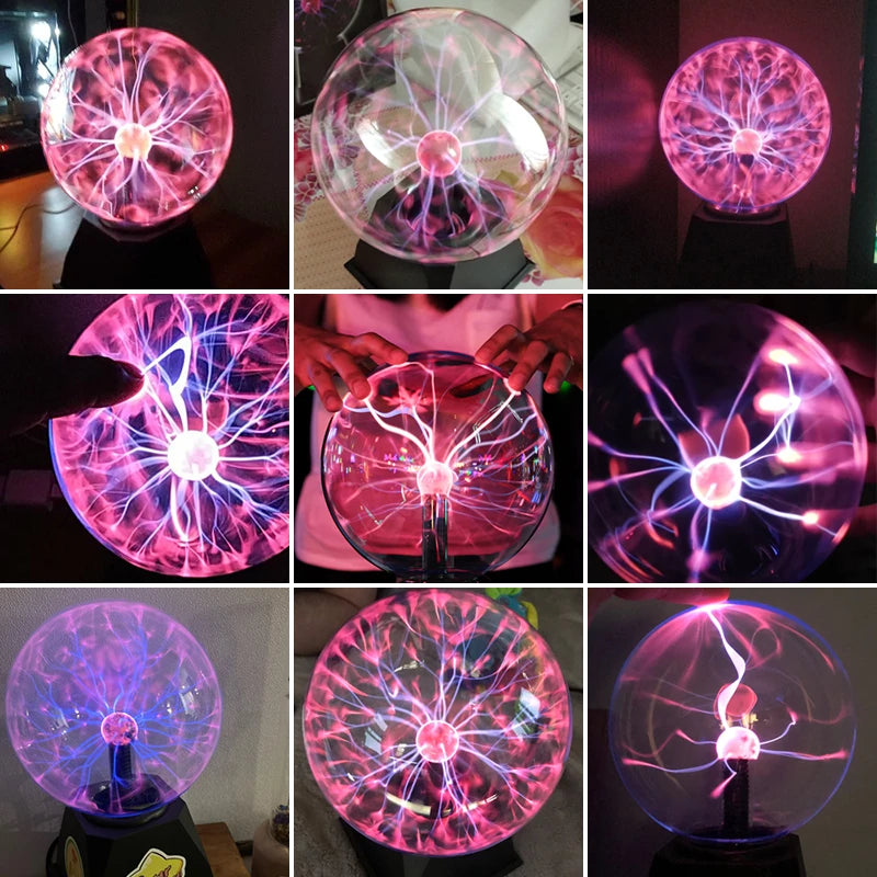 Boule de Plasma 	 lampe tactile en cristal magique 220V LED veilleuse enfant veilleuse anniversaire noël enfants décor cadeau éclairage - vue 11 sur 11