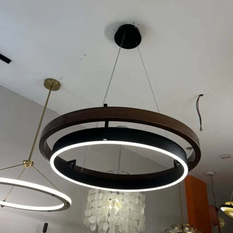 Nordic Rings Chandelier Living Room Decor Home Led Pendant Light Kitchen Island Dining Table Suspension Hanging Lamp - vue 7 sur 8