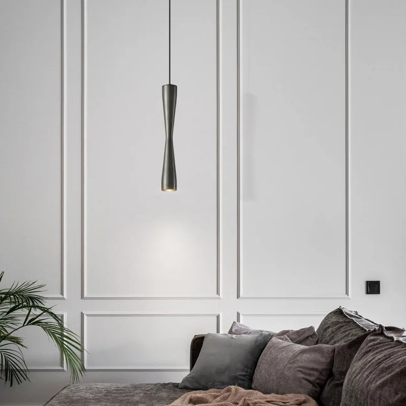 suspension LED design moderne cordon cuivre réglable 3 modifiables - vue 5 sur 8
