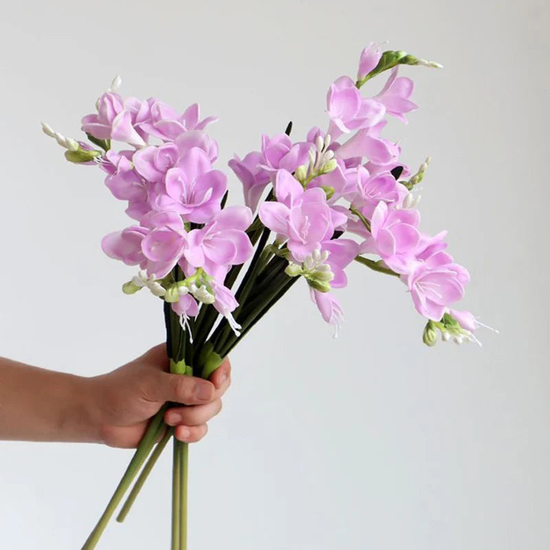 fleurs artificielles orchidées bouquet de mariage décoration élégante - vue 5 sur 9