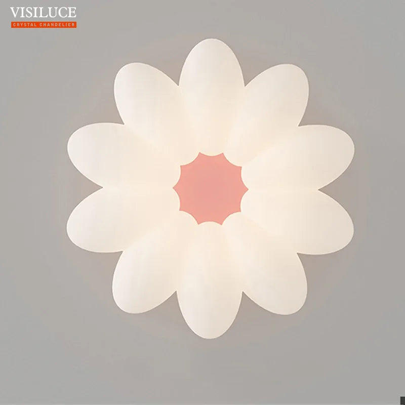 plafonnier led fleurs pour chambre d enfant trois couleurs lumière - vue 6 sur 10