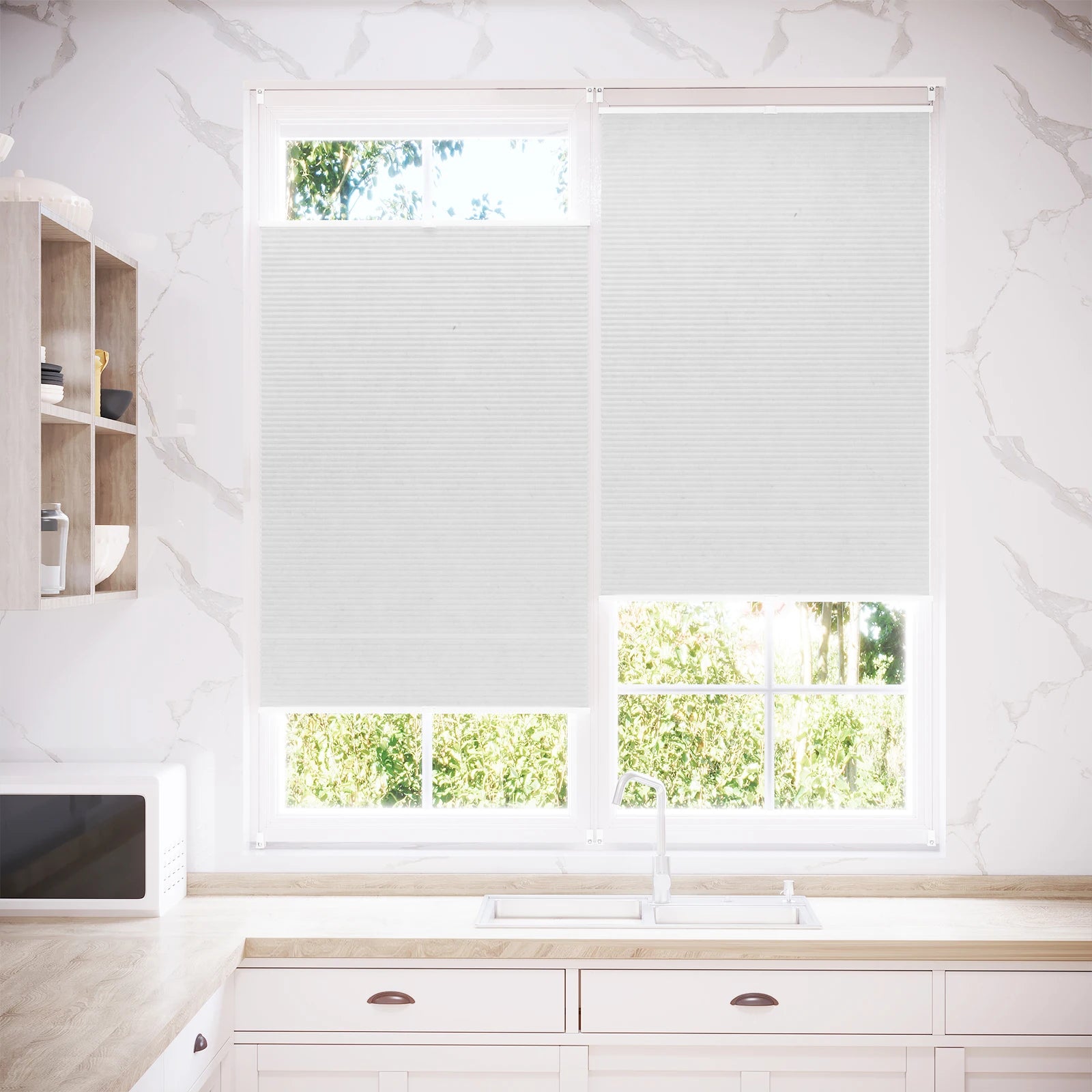 Store plissé alvéolaire occultant thermique pour fenêtre maison - vue 2 sur 6