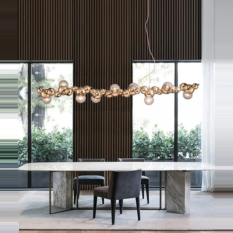 lustre moderne créatif en boule de bulles style nordique chromé - vue 4 sur 9