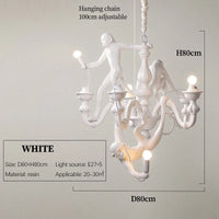 plafonnier led suspendu en résine avec singe grimpant design animal créatif nordique
