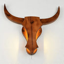 applique murale led style animal vache en bois vintage moderne