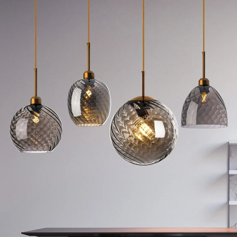 suspension moderne en verre design pour décoration intérieure - vue 4 sur 23