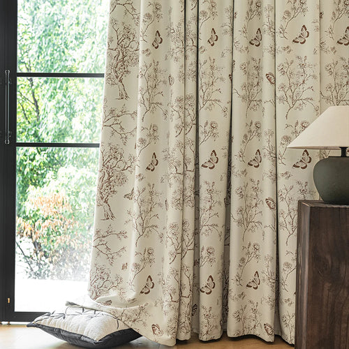 Rideau occultant papillons décoratif pour chambre enfant