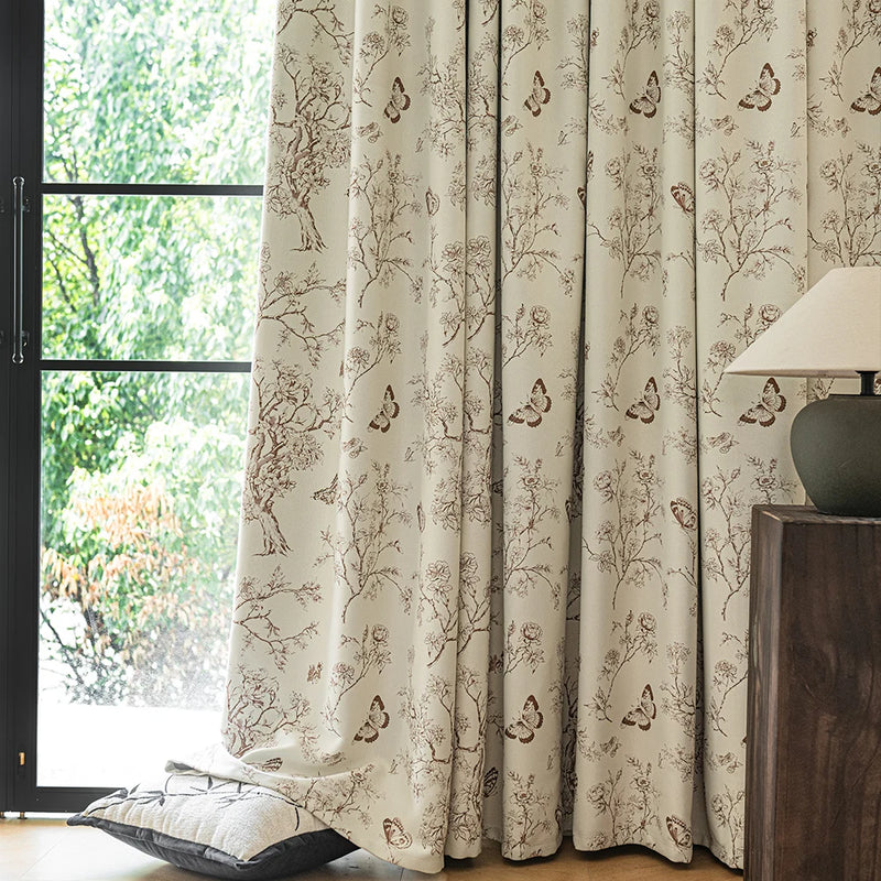 Rideau occultant papillons décoratif pour chambre enfant