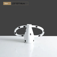 Black And White Polka Dot Double Ear Vase Decoration, Cave Style Homestay Sample Board Room Minimalist Flower Set