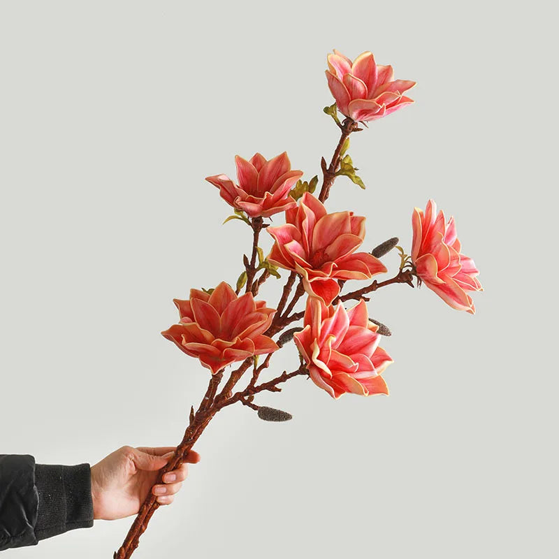 fleurs artificielles décoratives style zen avec magnolia - vue 3 sur 12