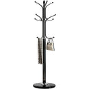 Metal Coat Rack Stand with Natural Marble Base, Free Standing Hall Tree with 12 Hooks for Hanging Scarf, Bag, Jacket