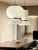Minimalist silk LED chandelier nordic wabi sabi style