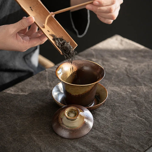 theiere ceramique glacure retro couvercle bol artisanaux