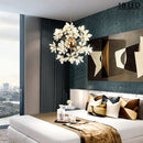 lustre moderne en cristal led pissenlit boule ronde suspension
