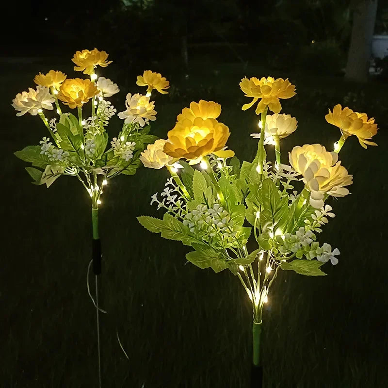 éclairage solaire en forme de rose pour jardin extérieur