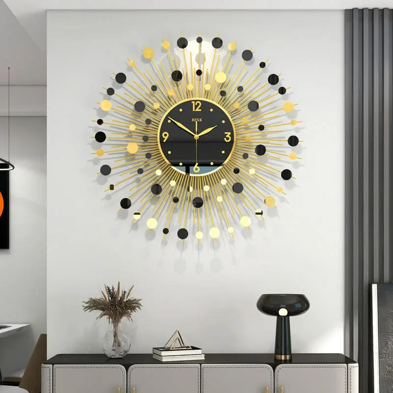 horloge murale luxe design créatif silencieuse pour décoration moderne - vue 5 sur 8