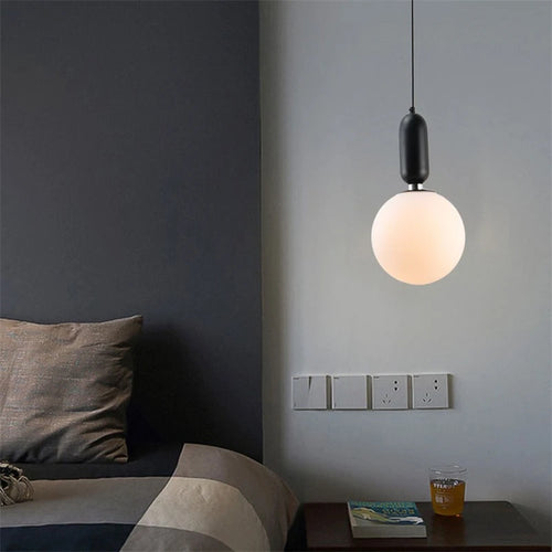 boule de verre moderne suspension lumières led éclairage intérieur décoratif