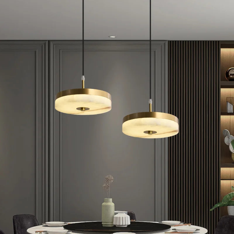 suspension en marbre blanc et cuivre design élégant pour intérieur moderne - vue 4 sur 7