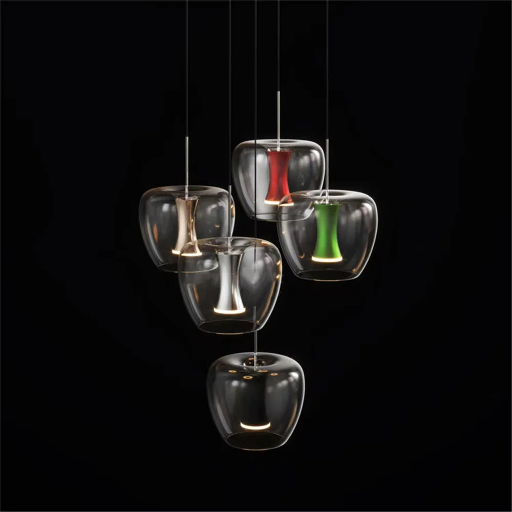 suspension led en verre transparent au design moderne pour décoration intérieure - vue 5 sur 10