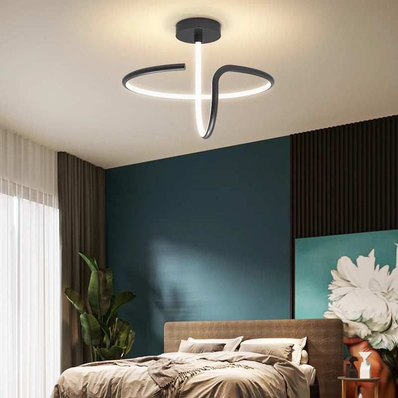 TONDI moderne minimaliste Led lustre pour couloir allée chambre salon plafonnier luminaires - vue 5 sur 12