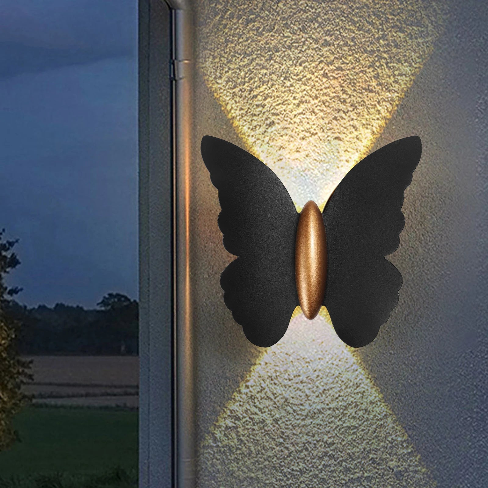 Appliques murales LED modernes 12W IP65 applique murale en métal LED lumières en aluminium LED applique murale papillon blanc LED pour ampoules LED