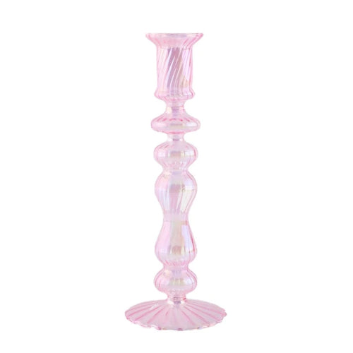 bougeoirs rétro coniques en verre pour décoration élégante